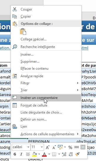 Excel formation - Créer des commentaires de pro - 02