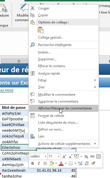 Excel formation - Créer des commentaires de pro - 04