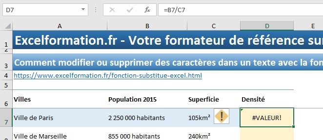 Excel formation - Modifier ou supprimer des caractères - 14