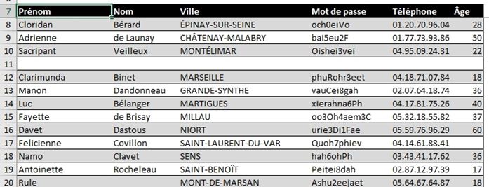 Excel formation - supprimer ligne - 02