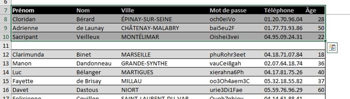 Excel formation - supprimer ligne - 04