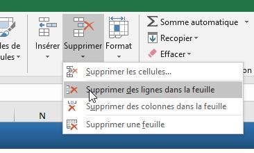 Excel formation - supprimer ligne - 10