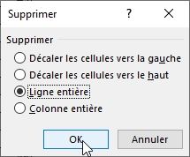 Excel formation - supprimer ligne - 11