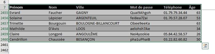 Excel formation - supprimer ligne - 13