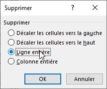 Excel formation - supprimer ligne - 15