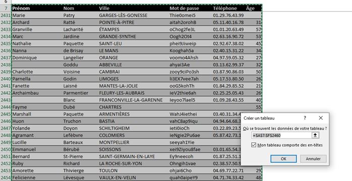 Excel formation - supprimer ligne - 17