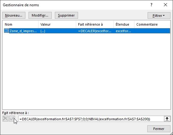 Excel formation - Comment créer une zone d'impression dynamique - 20