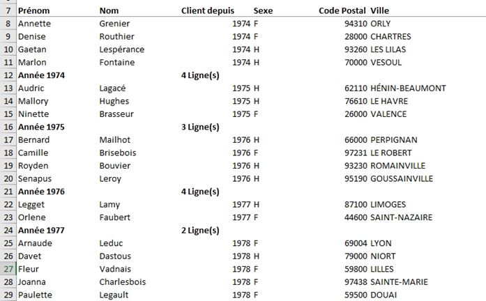 Excel formation - Ajouter ligne automatiquement - 08