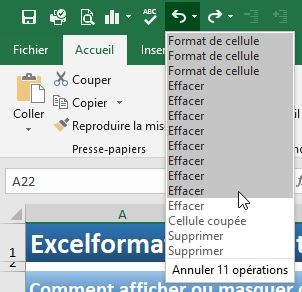 Excel formation - annuler des bêtises - 08