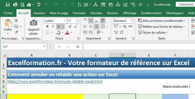 Excel formation - annuler des bêtises - 12