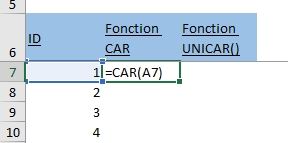 Excel formation - Tirer une lettre aléatoire - La fonction CAR - 01