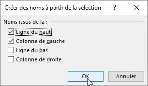 Excel formation - nommer cellules automatiquement - 13