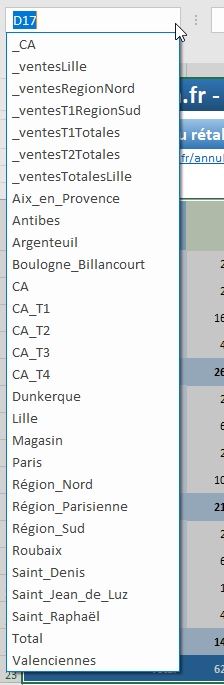 Excel formation - nommer cellules automatiquement - 14