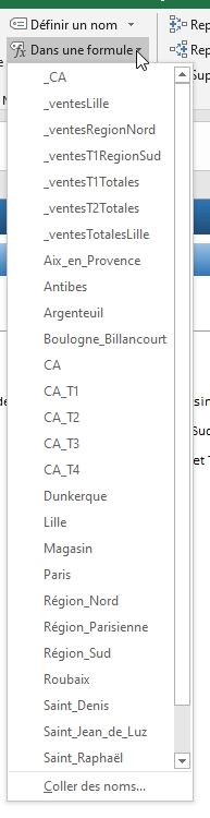 Excel formation - nommer cellules automatiquement - 15