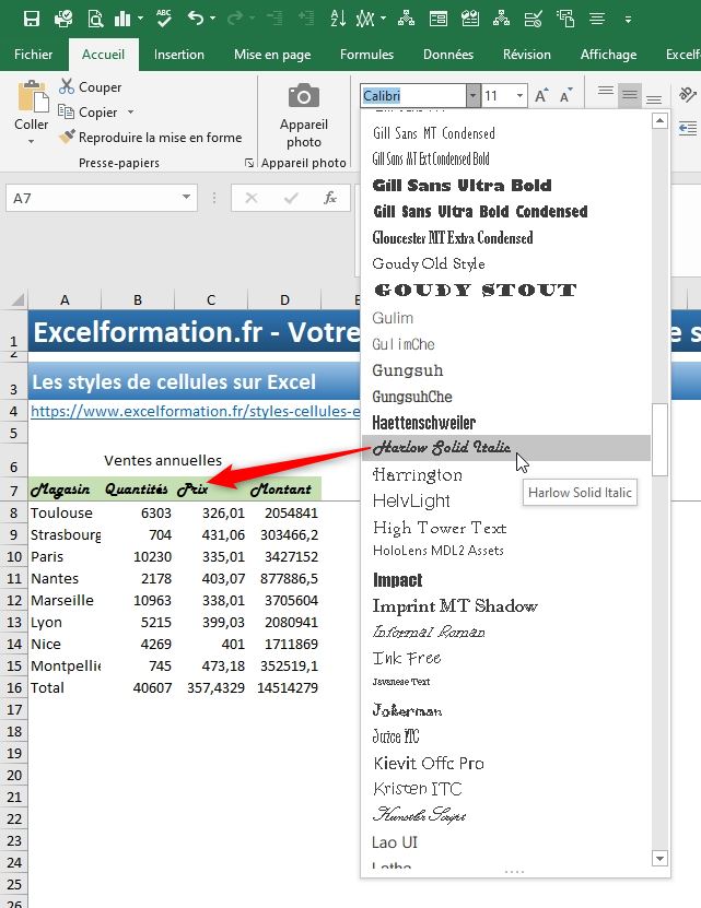 Excel formation - Utiliser les styles d'Excel - 02