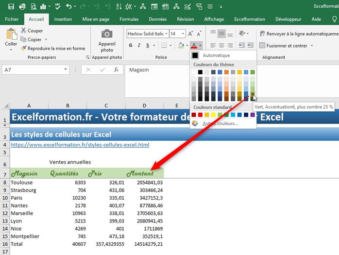 Excel formation - Utiliser les styles d'Excel - 03