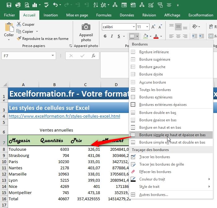 Excel formation - Utiliser les styles d'Excel - 04