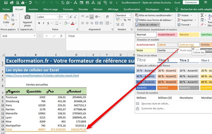 Excel formation - Utiliser les styles d'Excel - 06