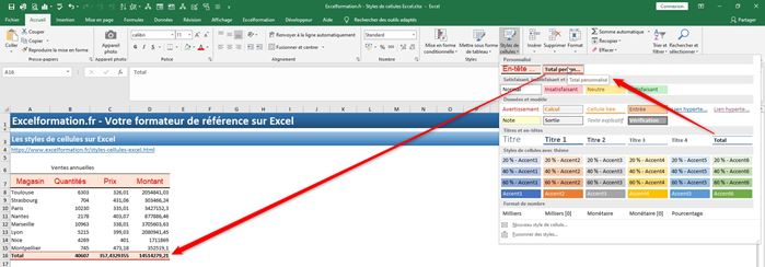 Excel formation - Utiliser les styles d'Excel - 19