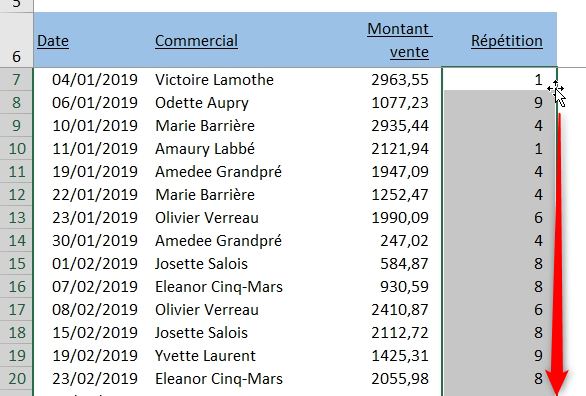 Excel formation - Compter les valeurs uniques - 07