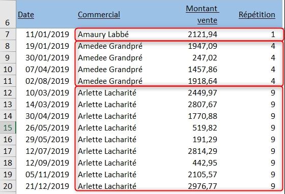 Excel formation - Compter les valeurs uniques - 09