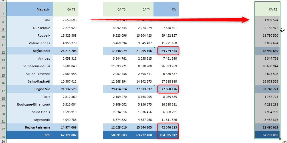 Excel formation - les options de collages avancées - 13