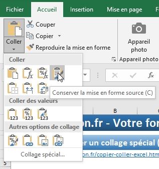 Excel formation - les options de collages avancées - 26