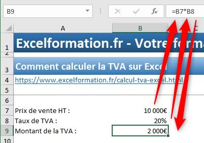 Excel formation - Calcul de TVA sur Excel - 02