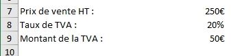 Excel formation - Calcul de TVA sur Excel - 03