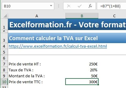 Excel formation - Calcul de TVA sur Excel - 06