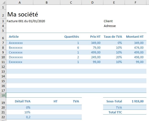 Excel formation - Calcul de TVA sur Excel - 09