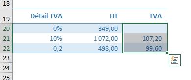 Excel formation - Calcul de TVA sur Excel - 13