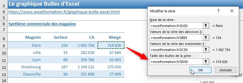 Excel formation - graphique bulle - 20