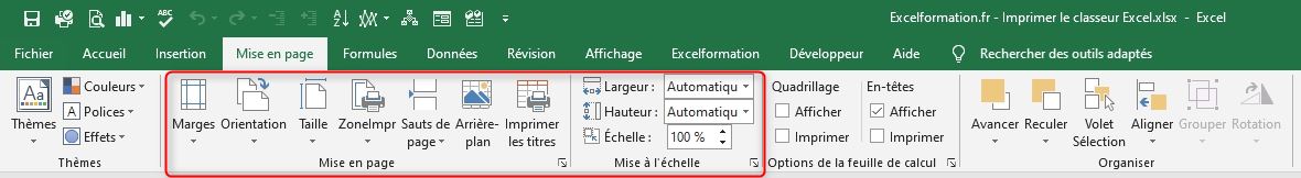 Excel formation - imprimer les feuilles de calcul - 23