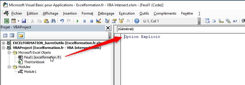 Excel formation - Intersect VBA - 15