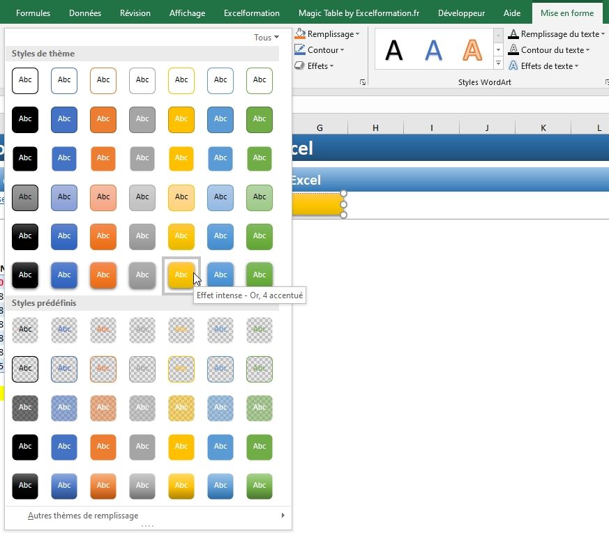 Excel formation - remplir cellules vides - 24