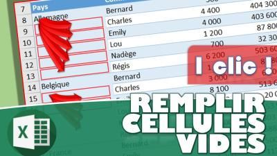 Comment compléter les cellules vides en 1 clic sur Excel