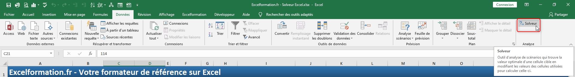 Excel formation - solveur excel - 04