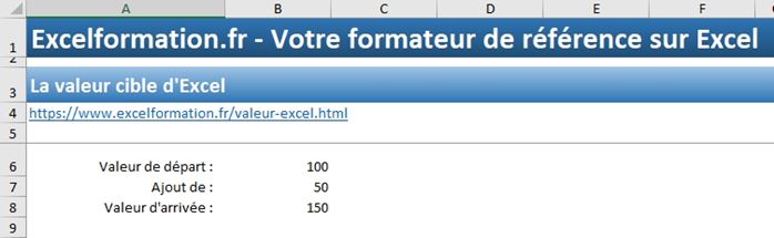 Excel formation - valeur cible excel - 01