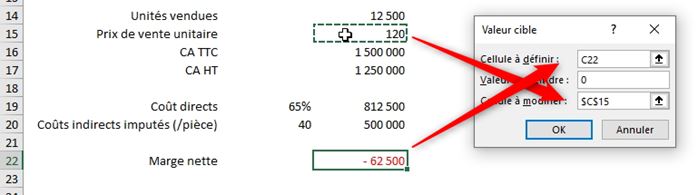 Excel formation - valeur cible excel - 13