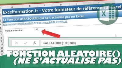 ALEATOIRE() : Une fonction de tirage aléatoire qui ne s’actualise pas sur Excel (non volatile)