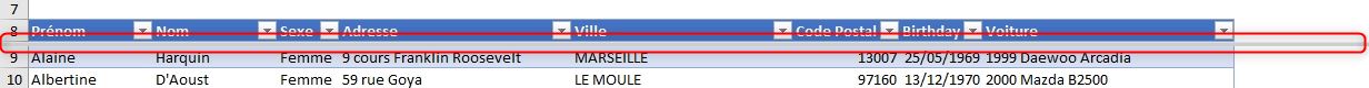 Excel formation - fractionner et figer des volets excel - 03