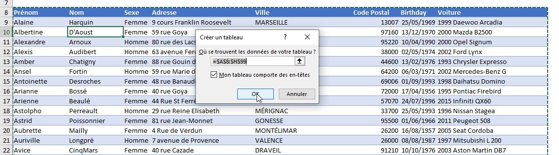 Excel formation - fractionner et figer des volets excel - 10