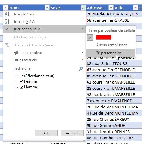 Excel formation - tri et filtre tableau de données excel - 14