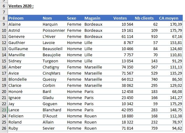 Excel formation - fonction SOUS.TOTAL - 12