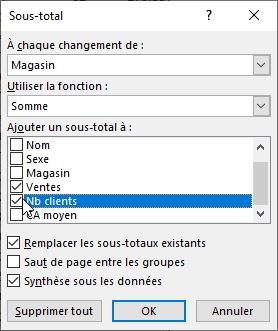 Excel formation - fonction SOUS.TOTAL - 15