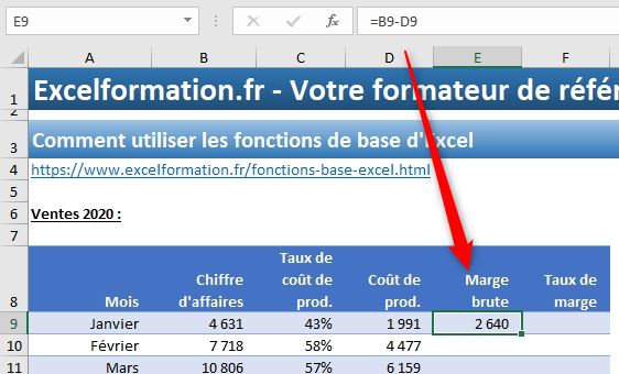 Excel formation - fonctions de base - 07