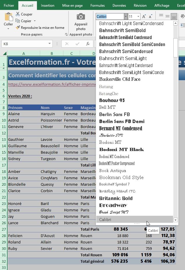 Excel formation - identifier les formules - 12