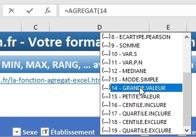 Excel formation - La fonction AGREGAT - 02