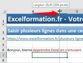 Excel formation - plusieurs lignes dans cellule excel - 04